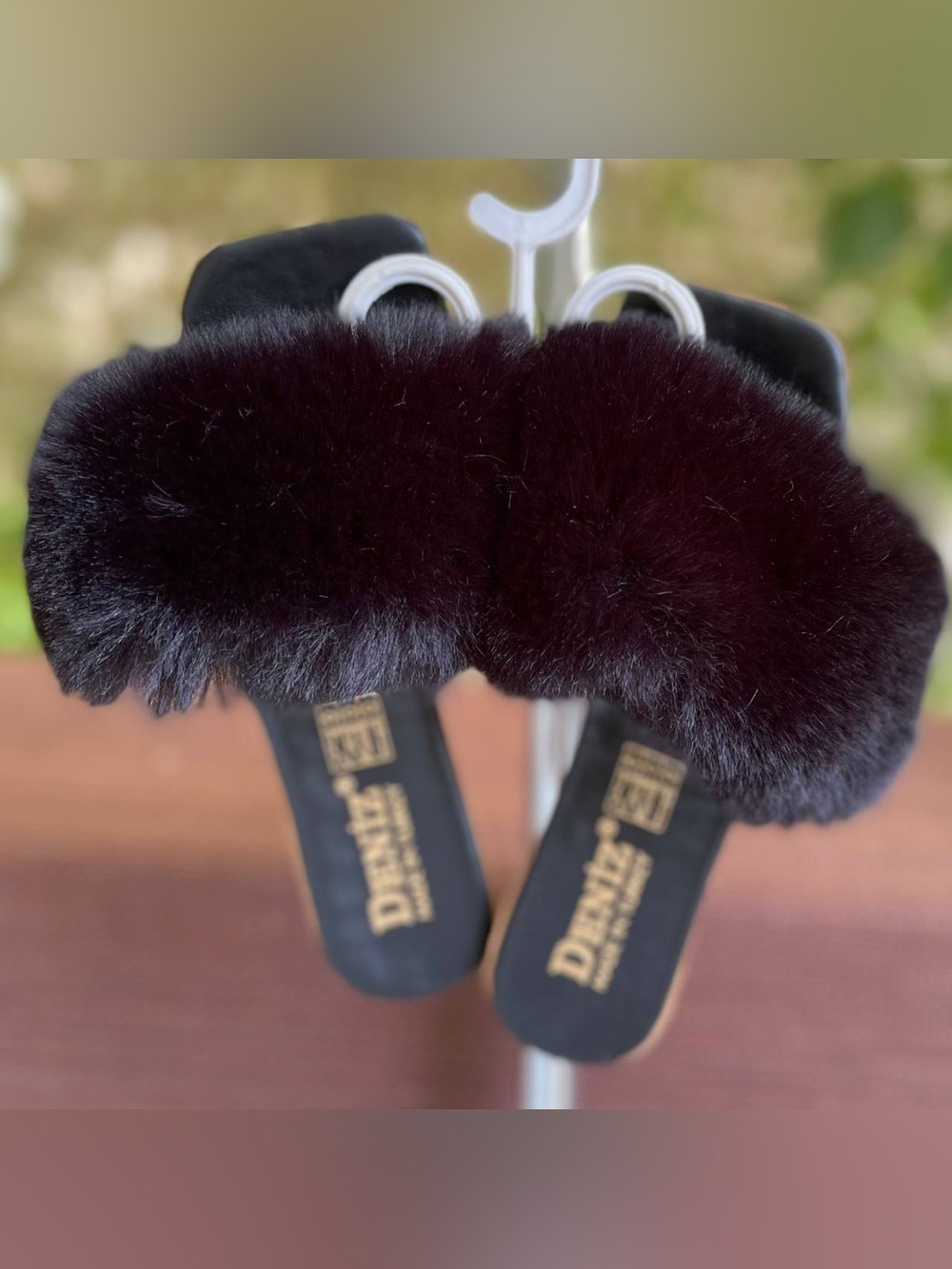 Dazzling Plush Slide Sandals in Deep Burgundy